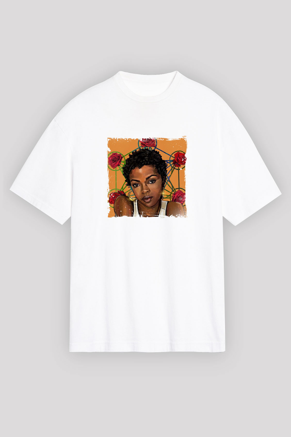Lauryn Hill Baskılı Unisex Beyaz Tişört