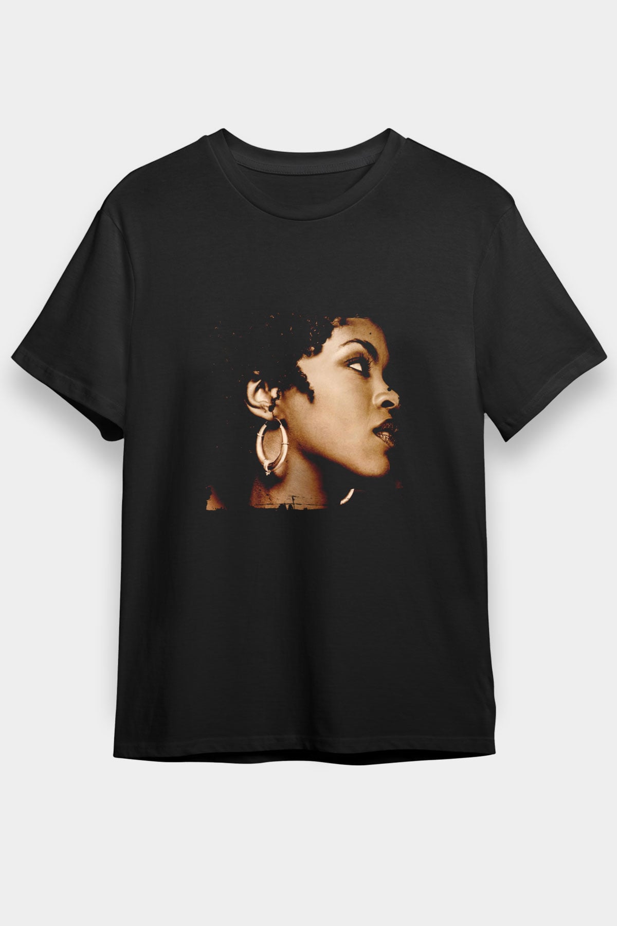 Lauryn Hill Baskılı Unisex Siyah Tişört