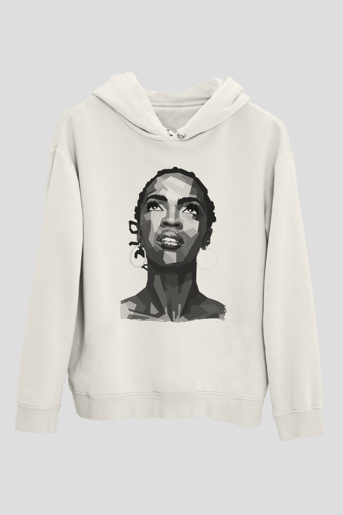 Lauryn Hill Beyaz Unisex Kapüşonlu Sweatshirt
