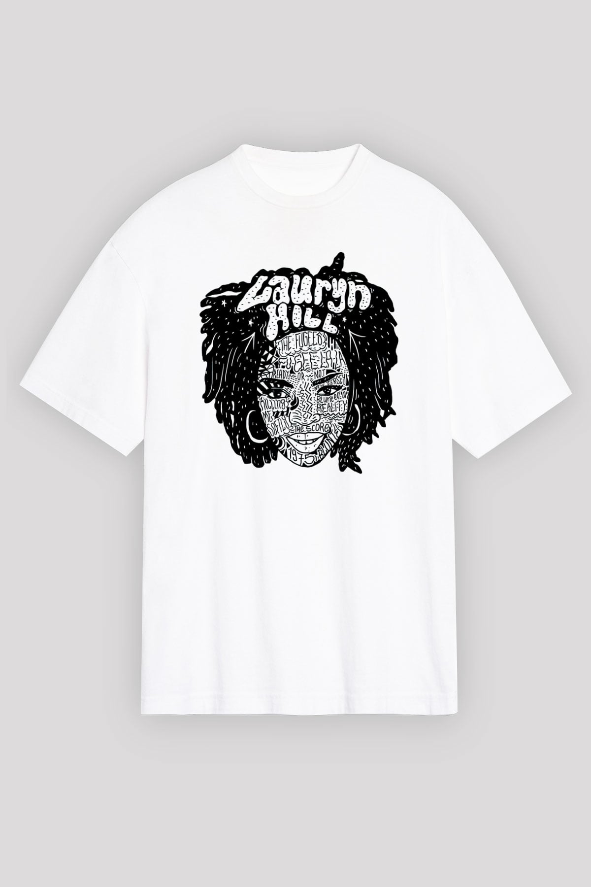Lauryn Hill Beyaz Unisex Oversize Tişört T-Shirt