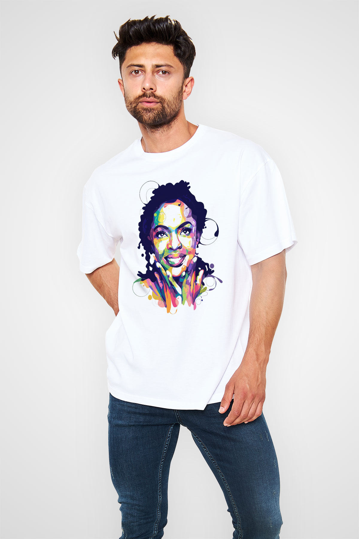 Lauryn Hill Beyaz Unisex Tişört T-Shirt - TişörtFabrikası