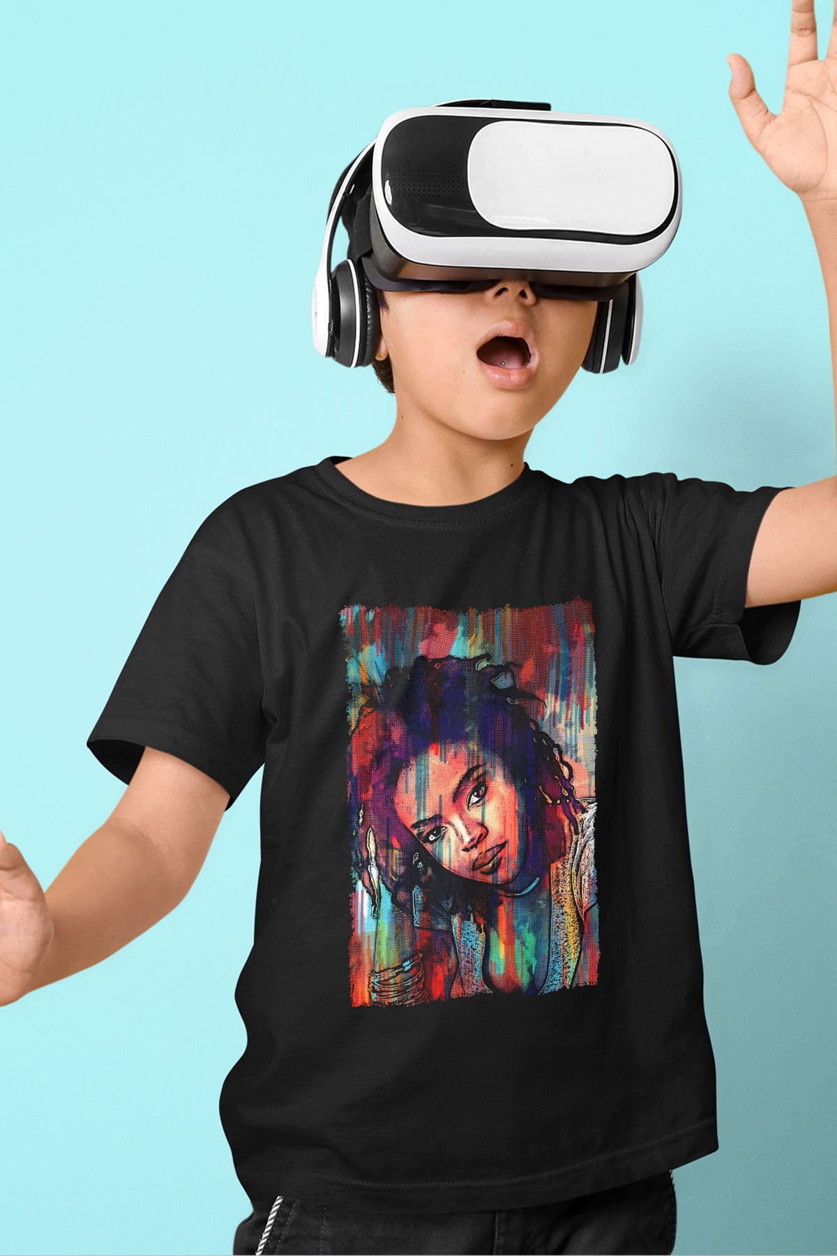Lauryn Hill Siyah Unisex Çocuk Tişört