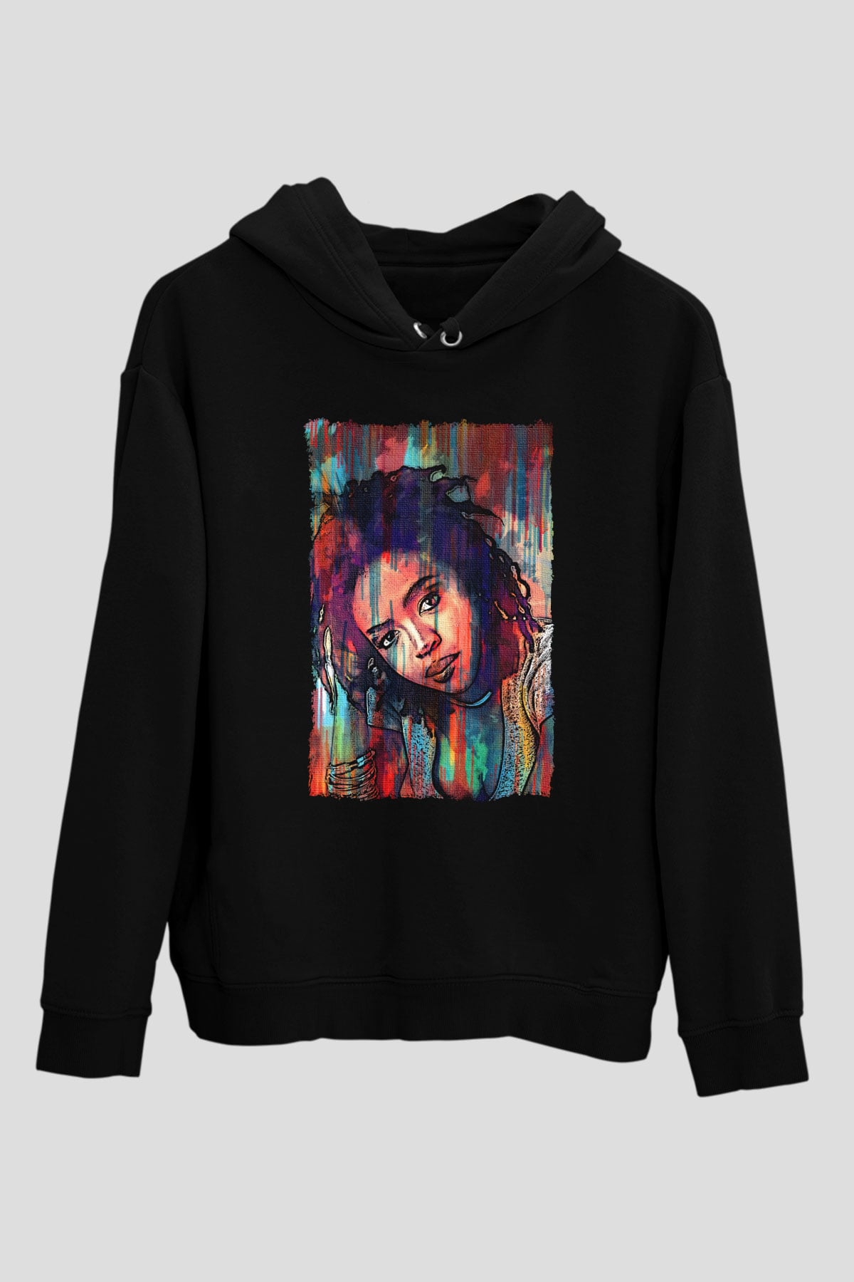 Lauryn Hill Siyah Unisex Kapüşonlu Sweatshirt