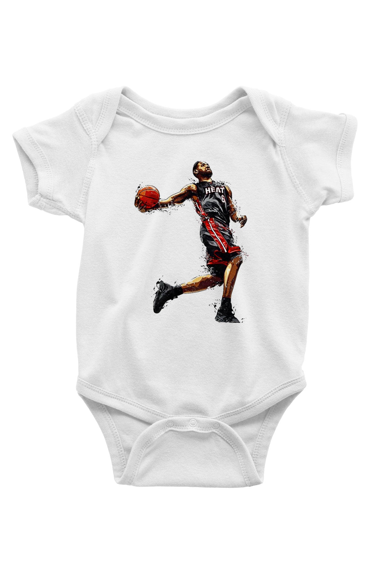 Lebron James Baskılı Beyaz Unisex Bebek Body - Zıbın