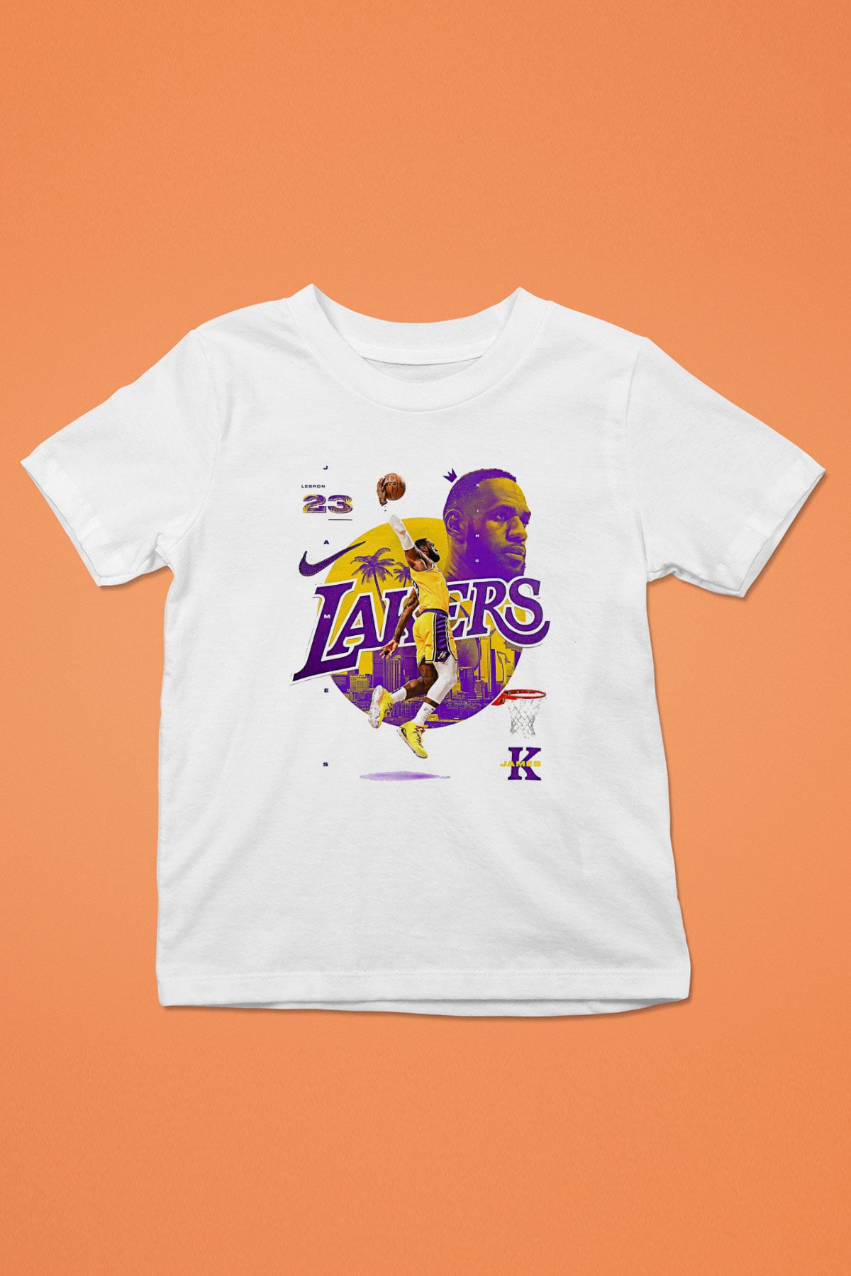 Lebron James Baskılı Beyaz Unisex Beyaz Çocuk Tişört - Tshirt