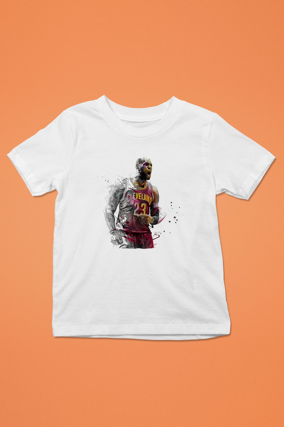 Lebron James Baskılı Beyaz Unisex Beyaz Çocuk Tişört - Tshirt