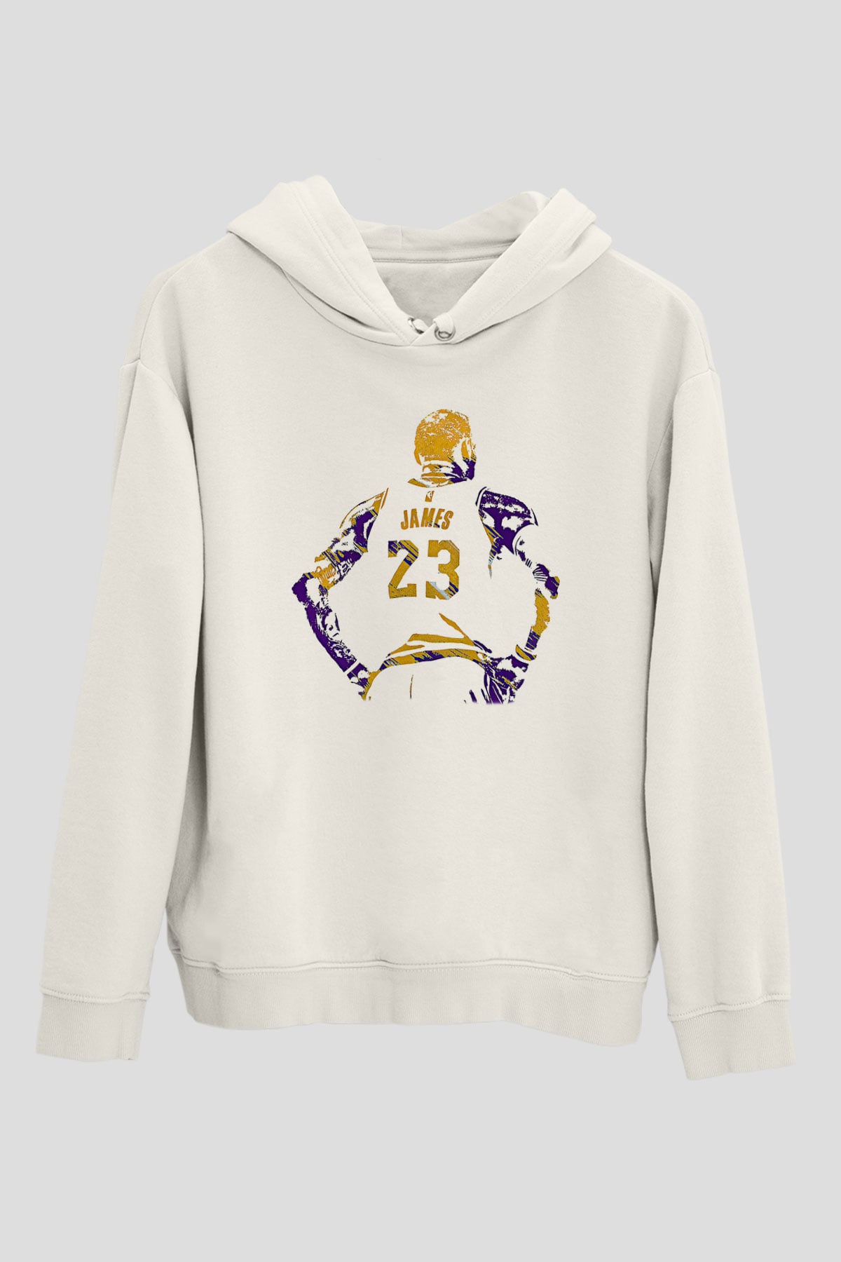 Lebron James Baskılı Beyaz Unisex Kapüşonlu Sweatshirt