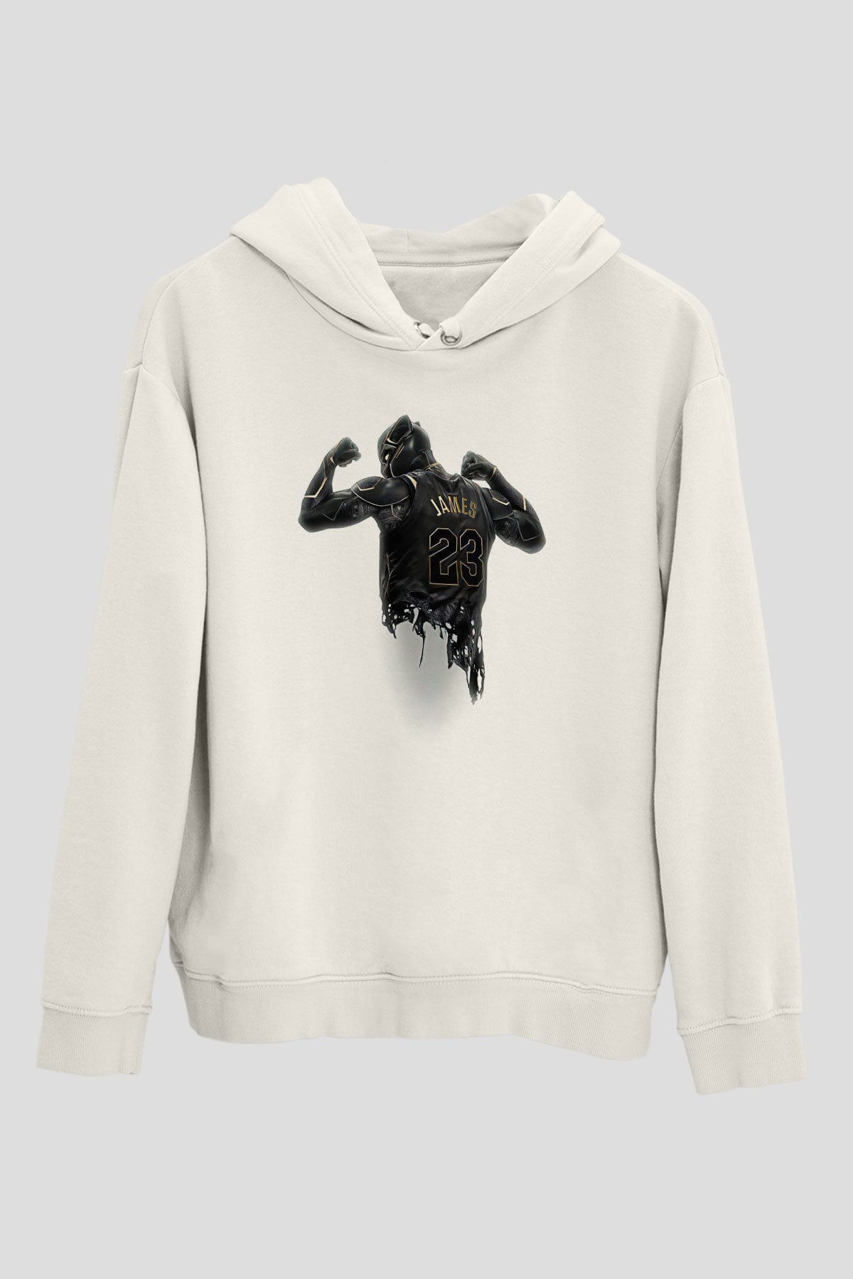 Lebron James Baskılı Beyaz Unisex Kapüşonlu Sweatshirt