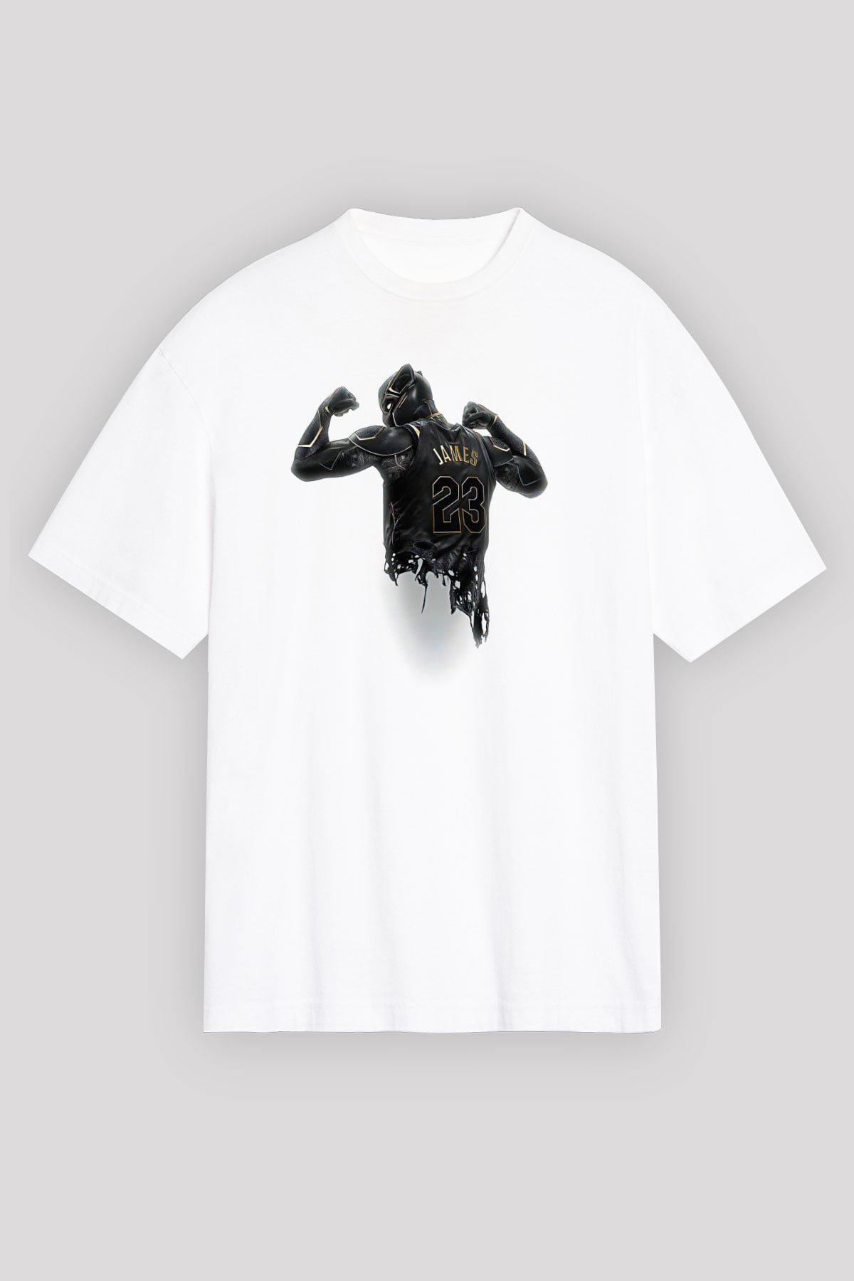 Lebron James Baskılı Beyaz Unisex Oversize Tişört - Tshirt