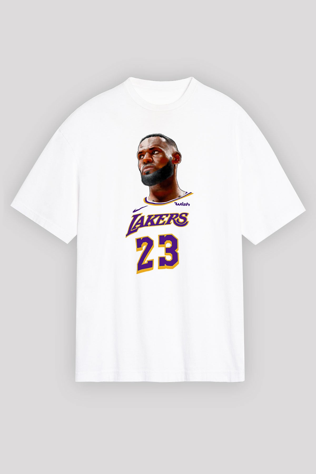 Lebron James Baskılı Beyaz Unisex Oversize Tişört - Tshirt