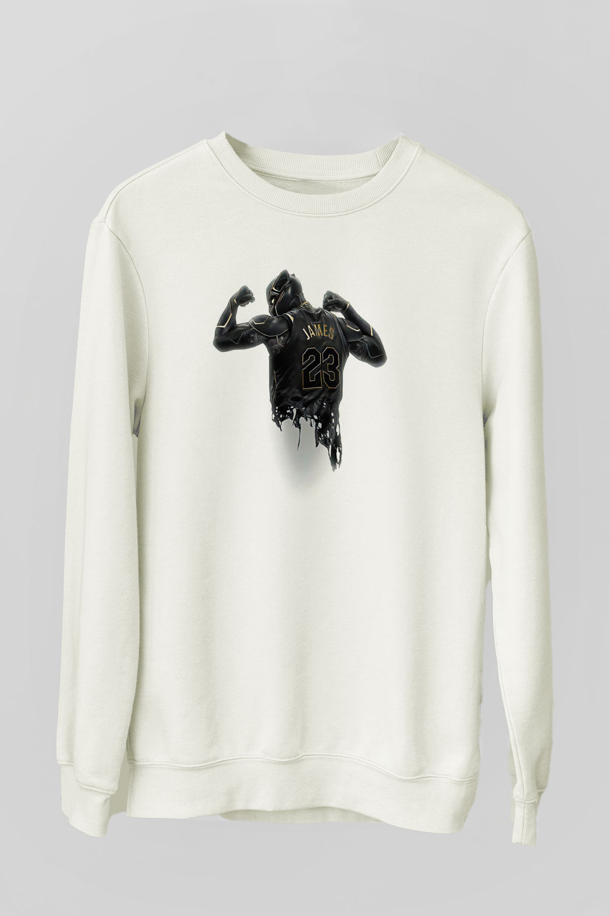 Lebron James Baskılı Beyaz Unisex Sweatshirt