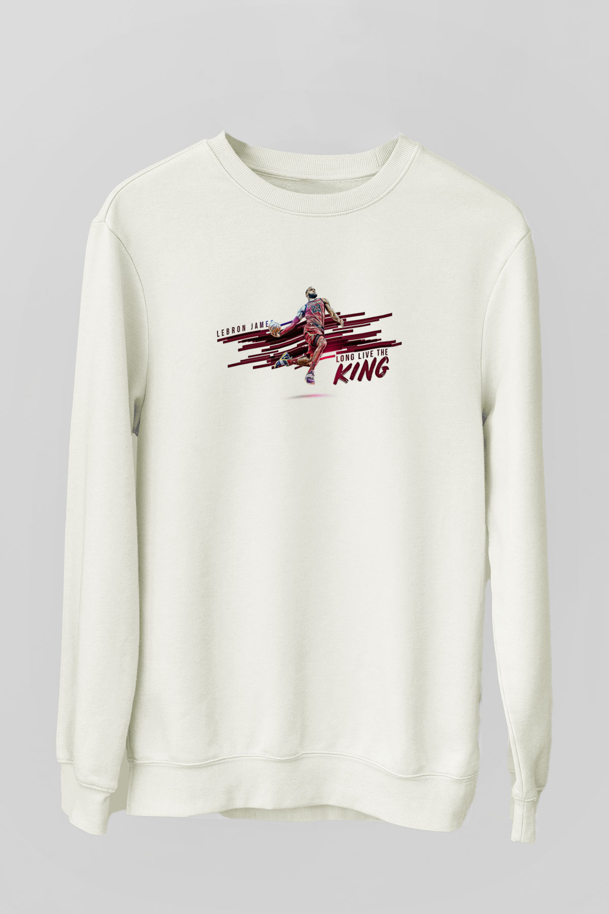 Lebron James Baskılı Beyaz Unisex Sweatshirt