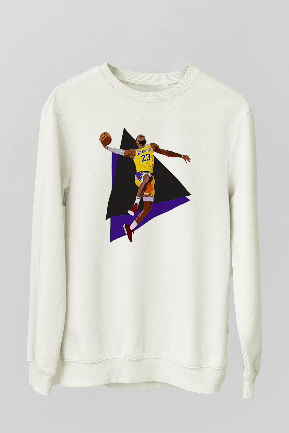 Lebron James Baskılı Beyaz Unisex Sweatshirt