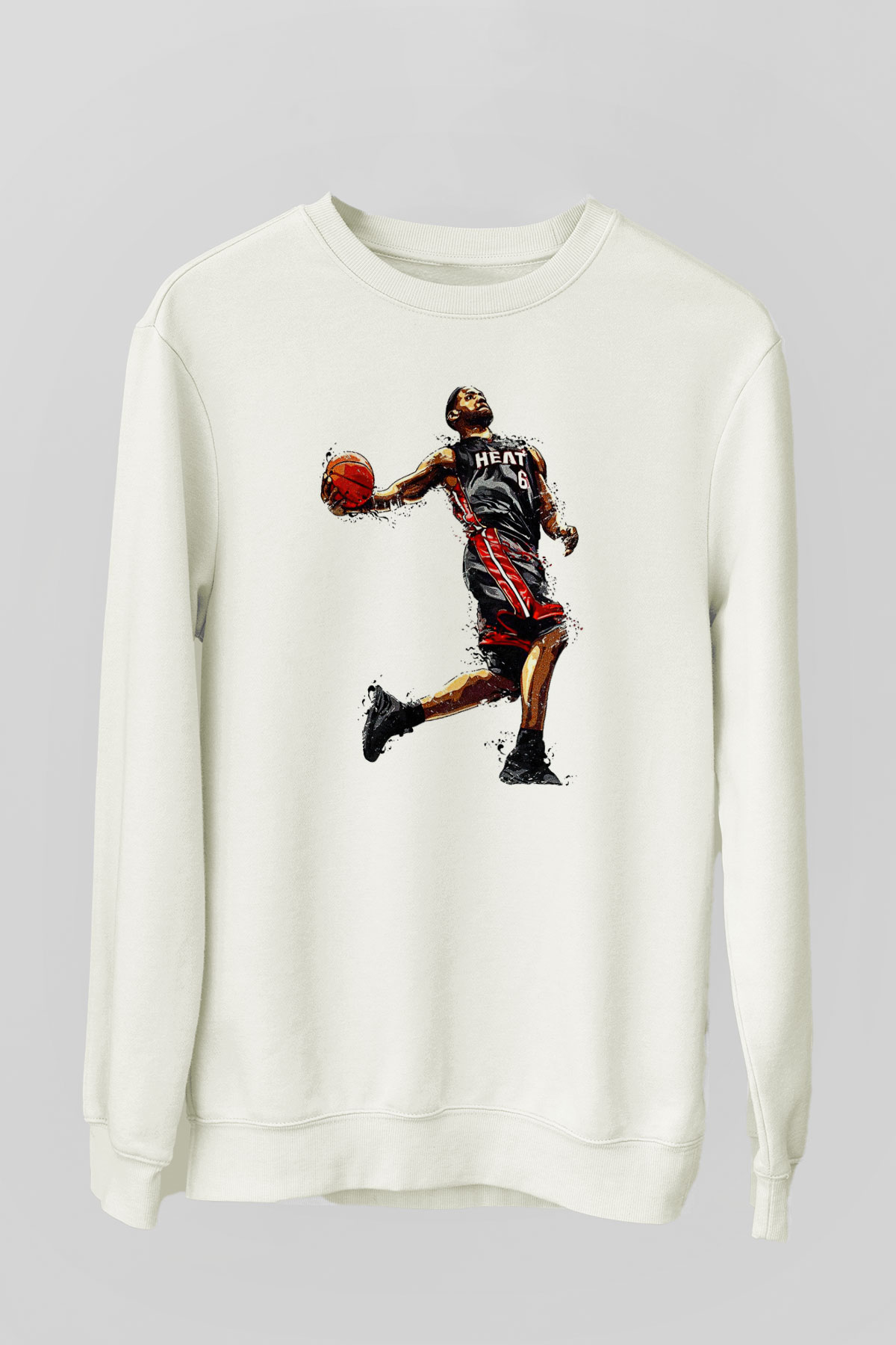 Lebron James Baskılı Beyaz Unisex Sweatshirt