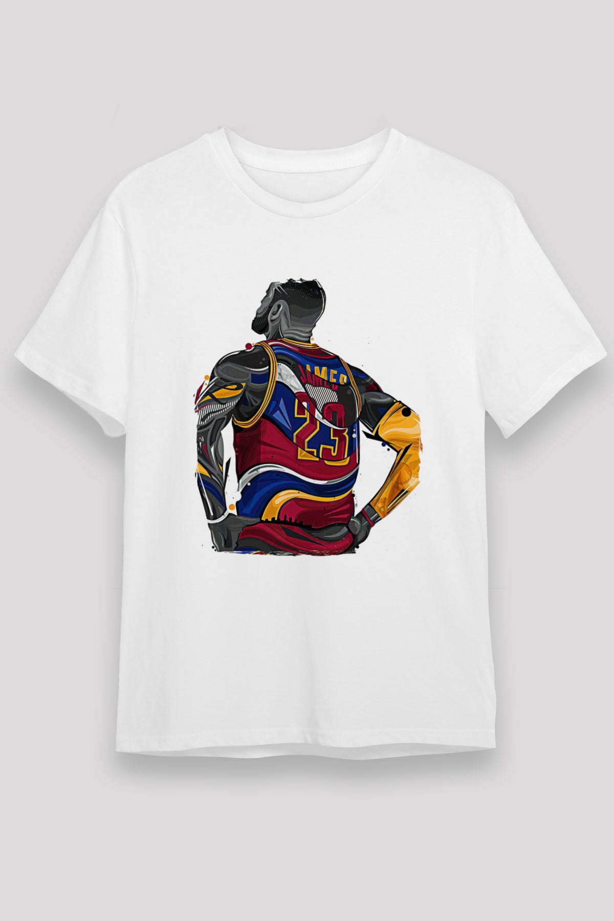 Lebron James Baskılı Unisex Beyaz Tişört - Tshirt