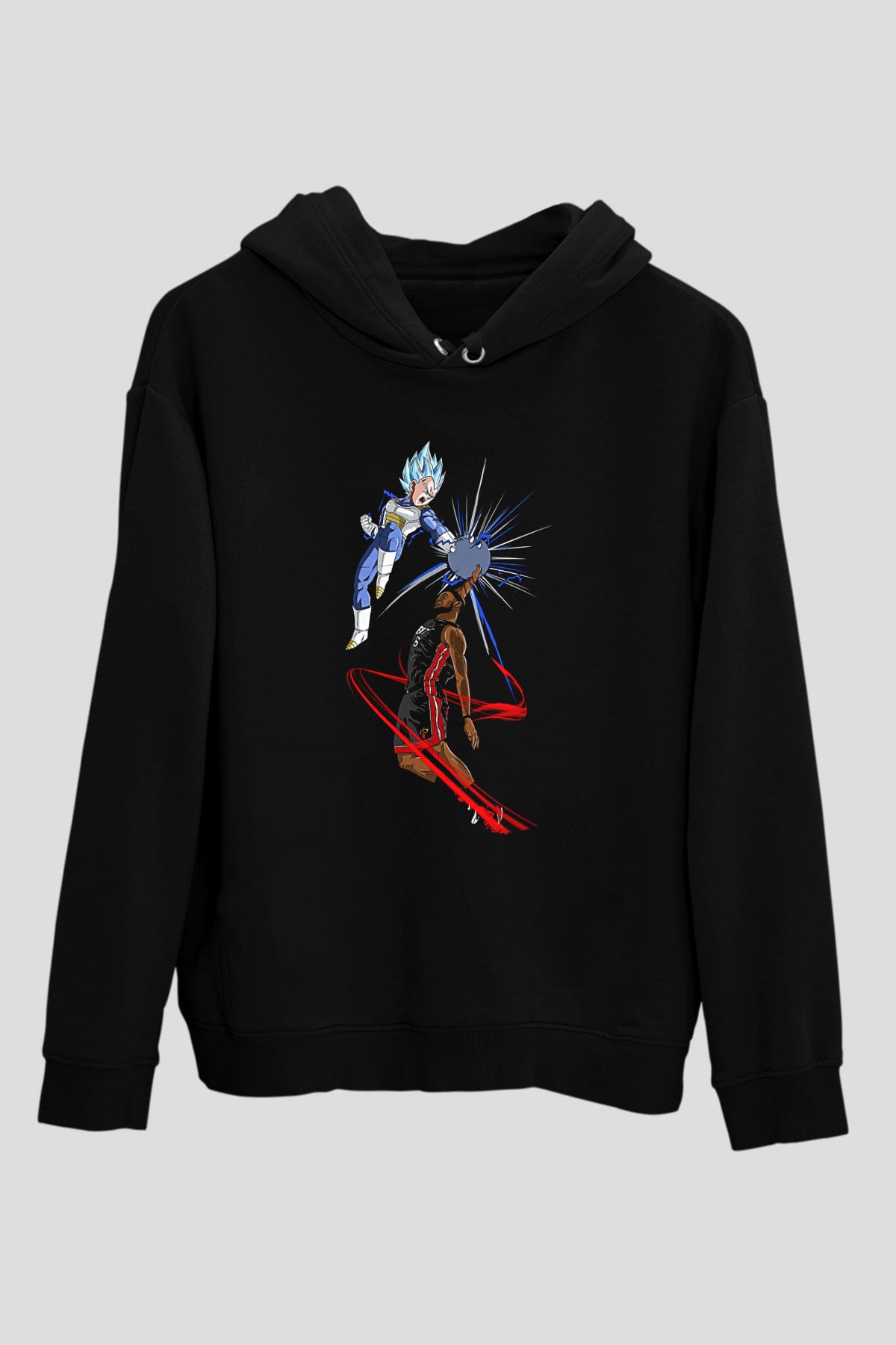 Lebron James Baskılı Unisex Siyah Kapüşonlu Sweatshirt