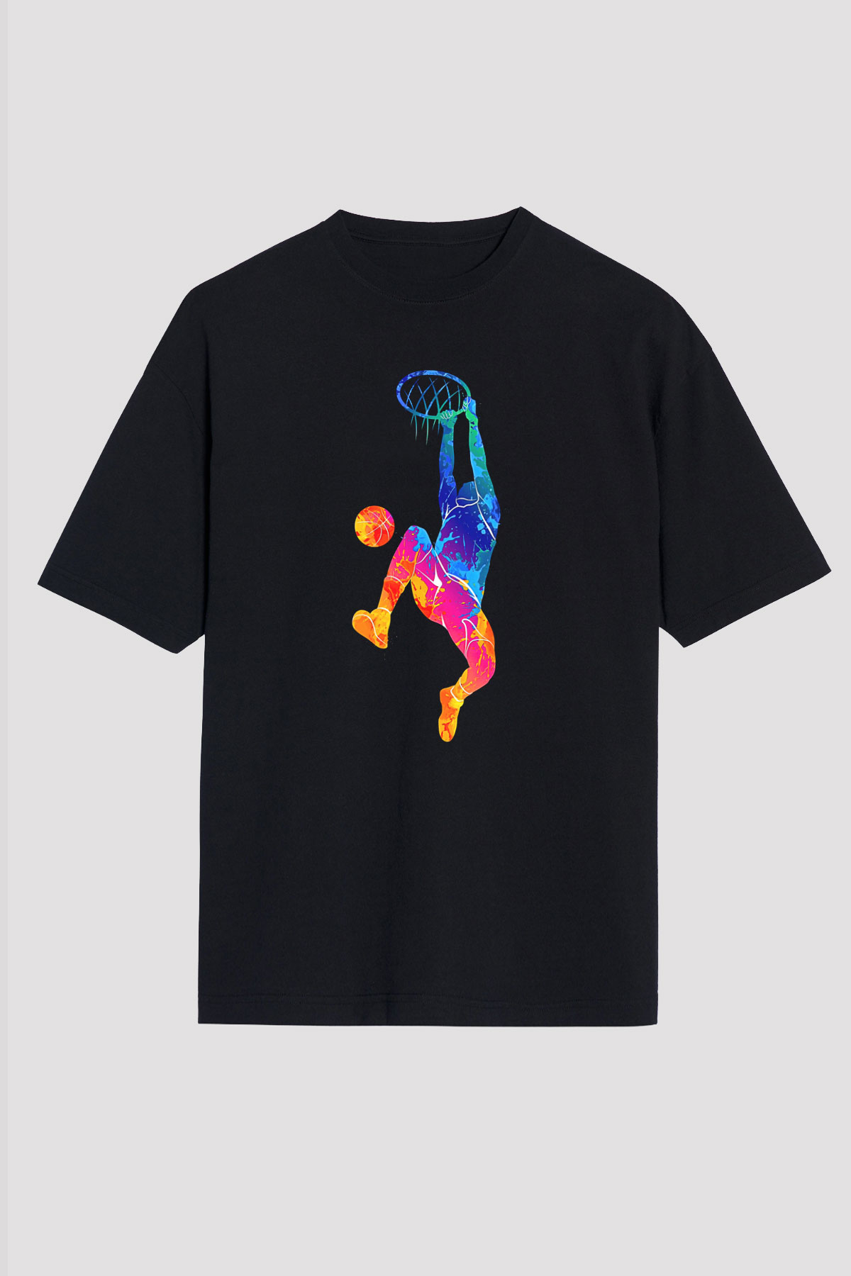 Lebron James Baskılı Unisex Siyah Oversize Tişört - Tshirt