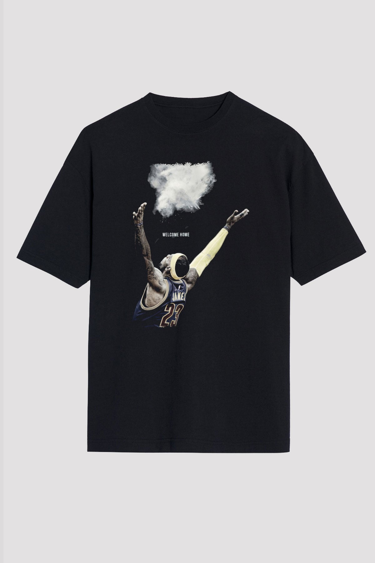 Lebron James Baskılı Unisex Siyah Oversize Tişört - Tshirt