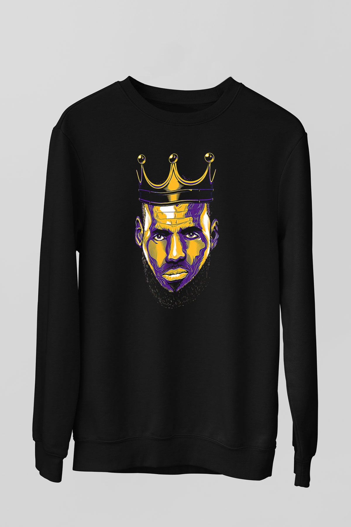 Lebron James Baskılı Unisex Siyah Sweatshirt