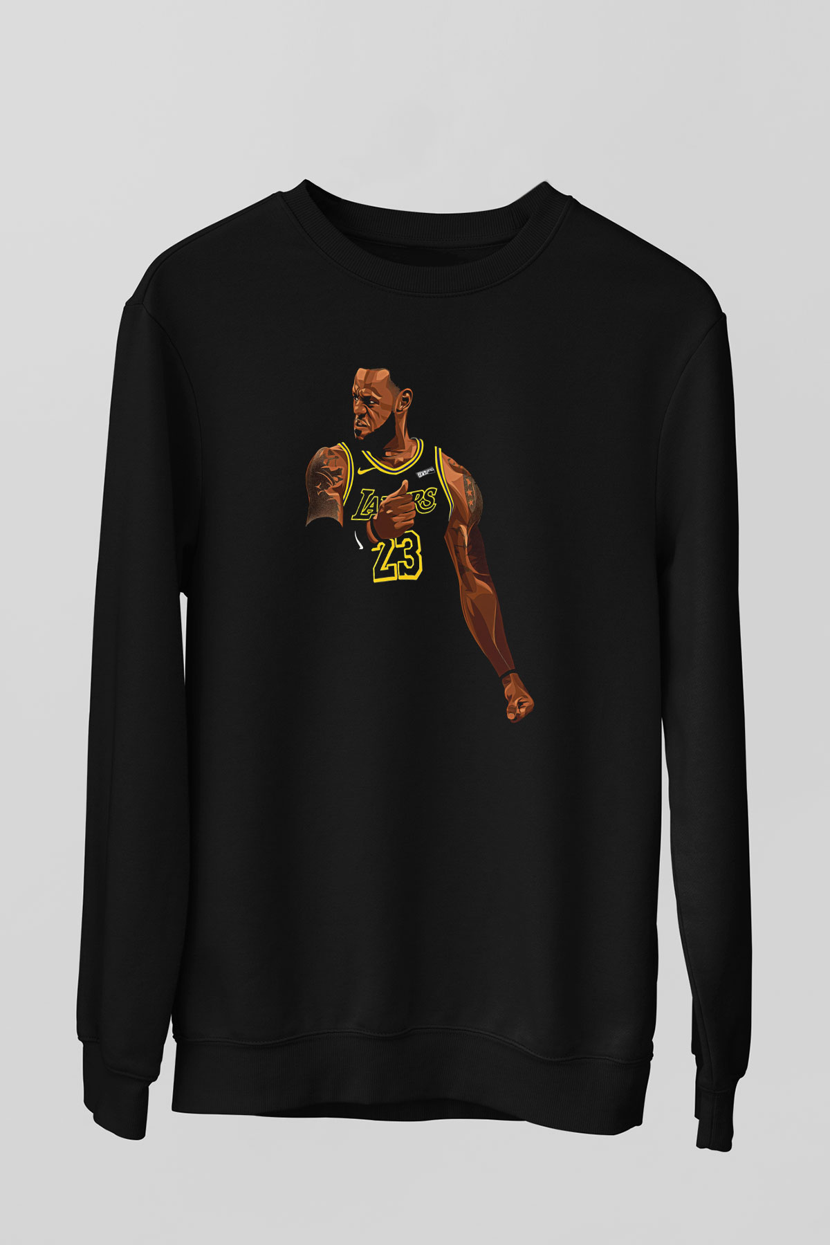 Lebron James Baskılı Unisex Siyah Sweatshirt