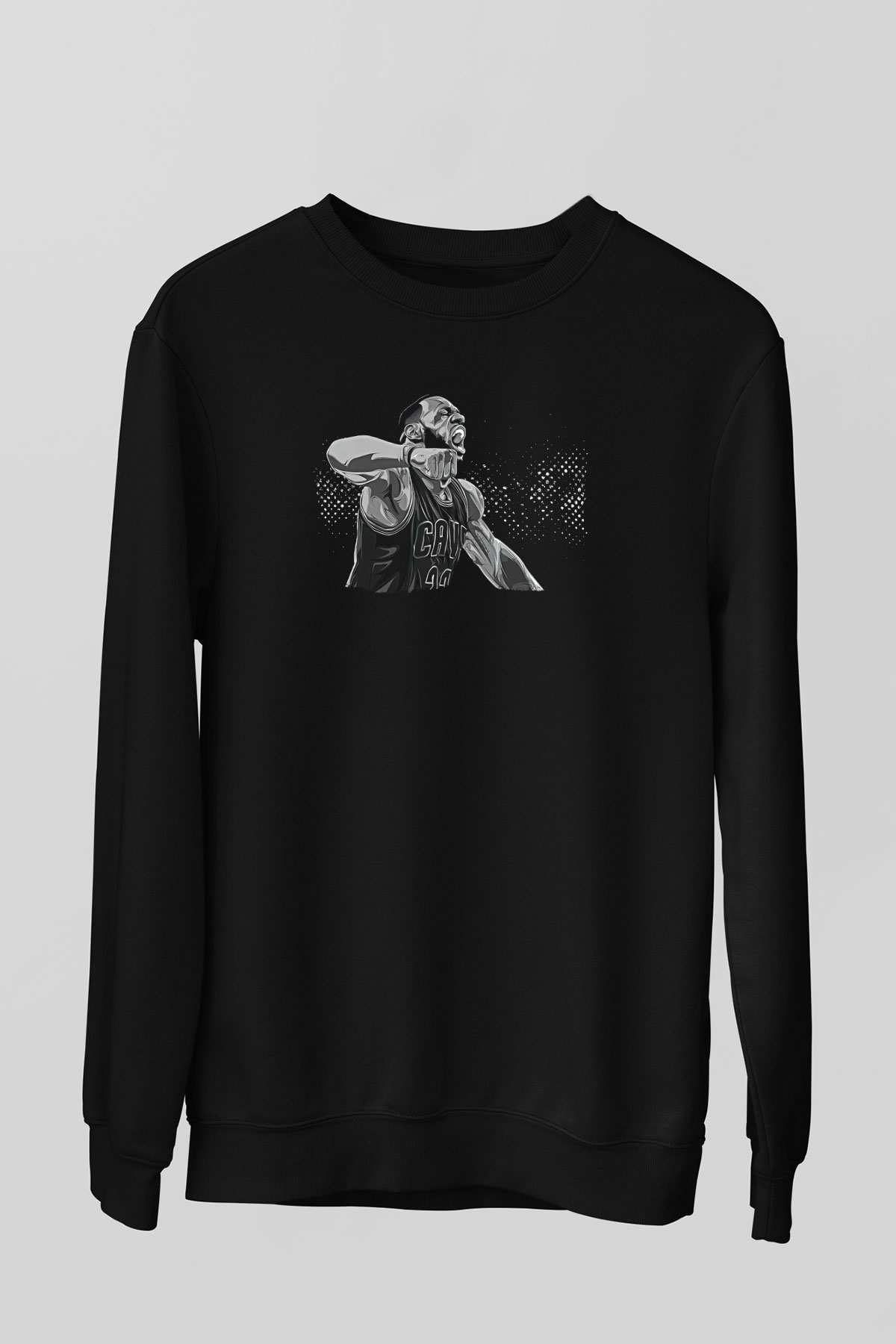 Lebron James Baskılı Unisex Siyah Sweatshirt