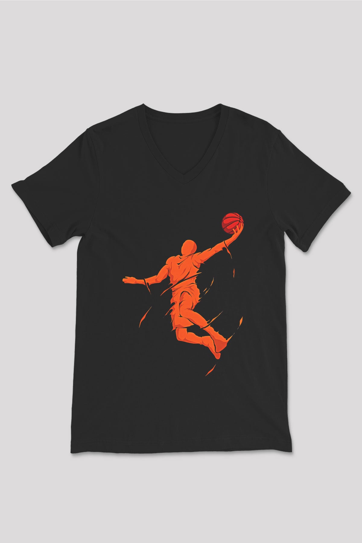 Lebron James Baskılı Unisex Siyah V Yaka Tişört - Tshirt