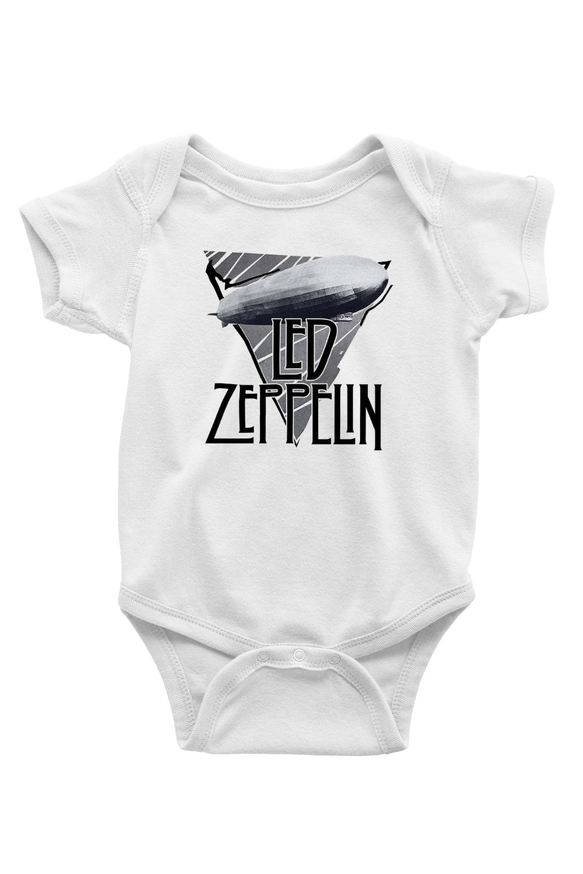 Led Zeppelin Baskılı Beyaz Unisex Bebek Body - Zıbın