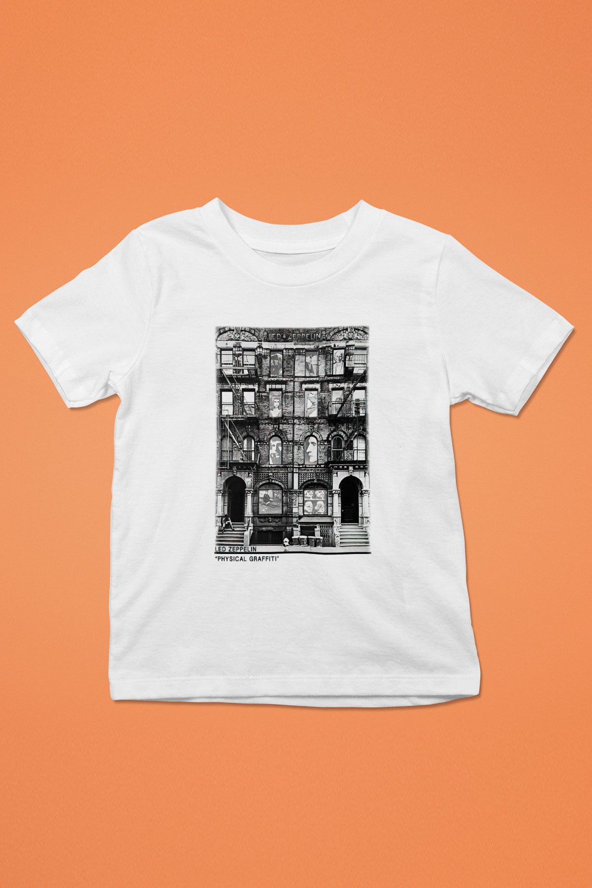 Led Zeppelin Baskılı Beyaz Unisex Çocuk Tişört