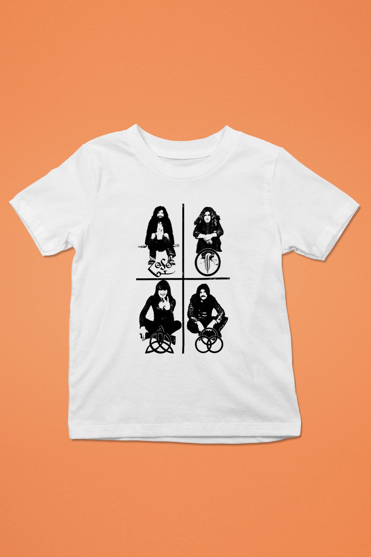 Led Zeppelin Baskılı Beyaz Unisex Çocuk Tişört