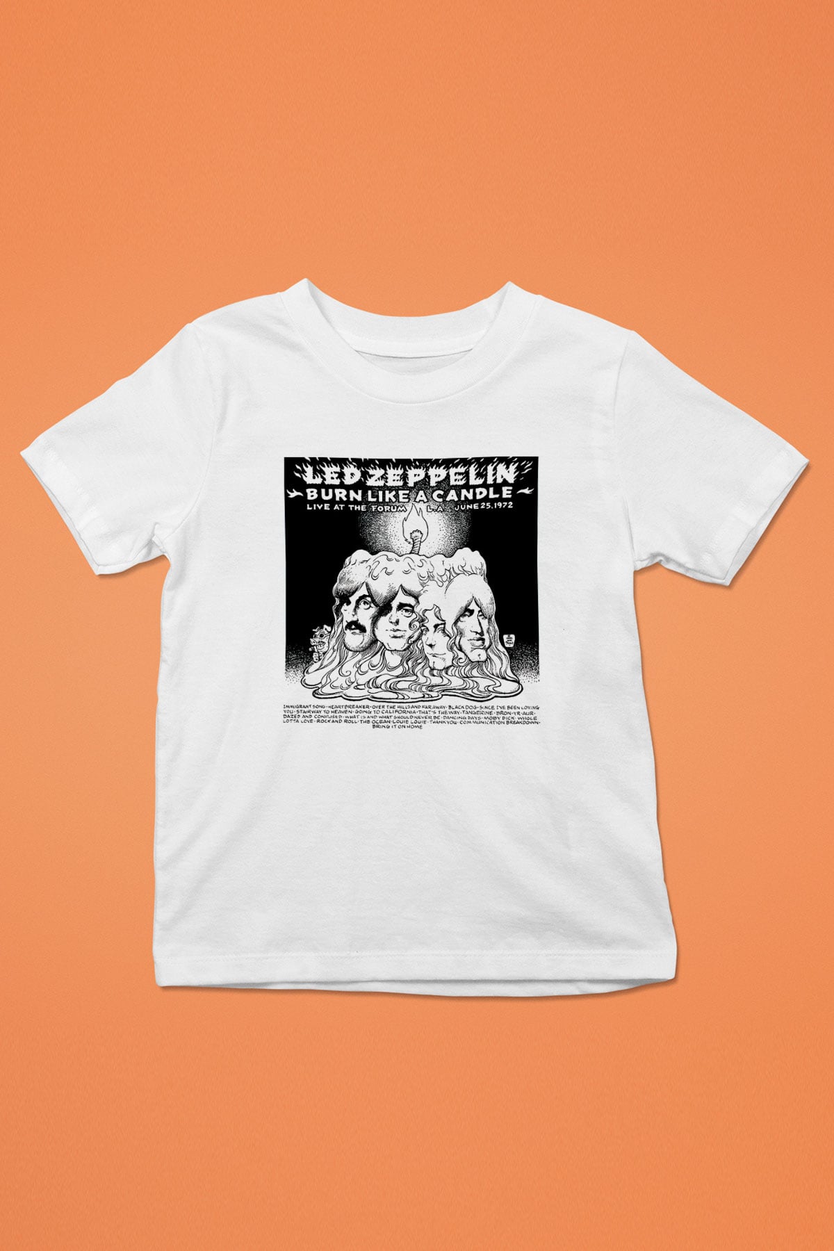 Led Zeppelin Baskılı Beyaz Unisex Çocuk Tişört