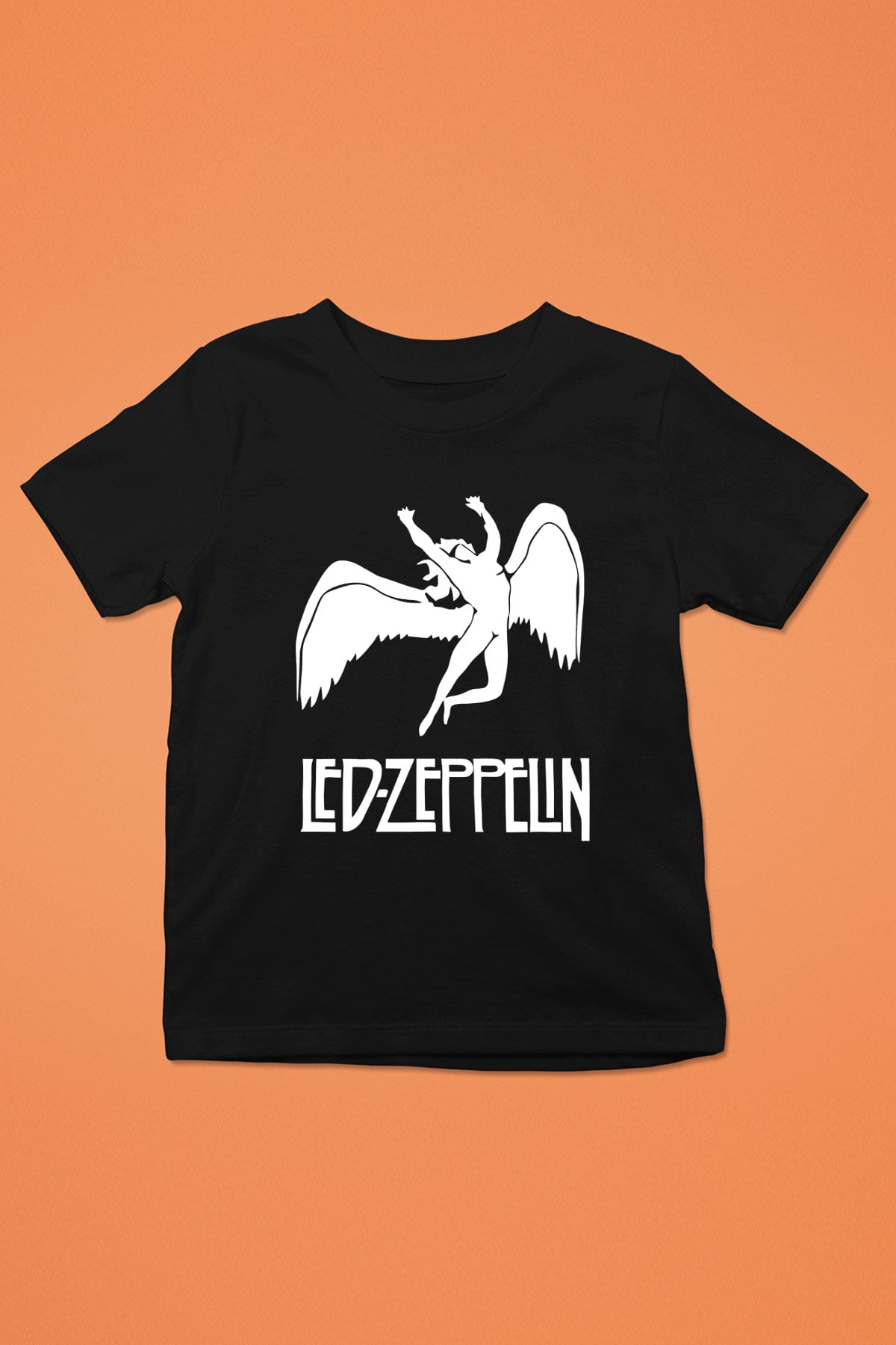 Led Zeppelin Baskılı Siyah Unisex Çocuk Tişört