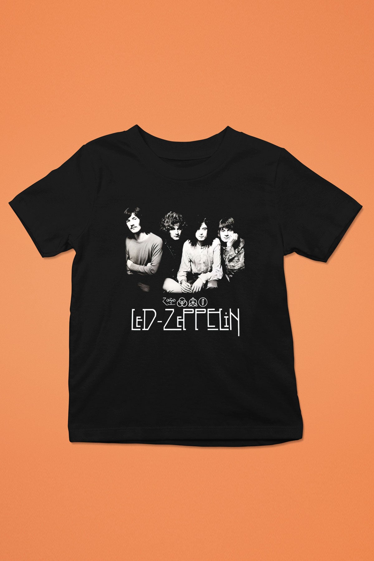 Led Zeppelin Baskılı Siyah Unisex Çocuk Tişört