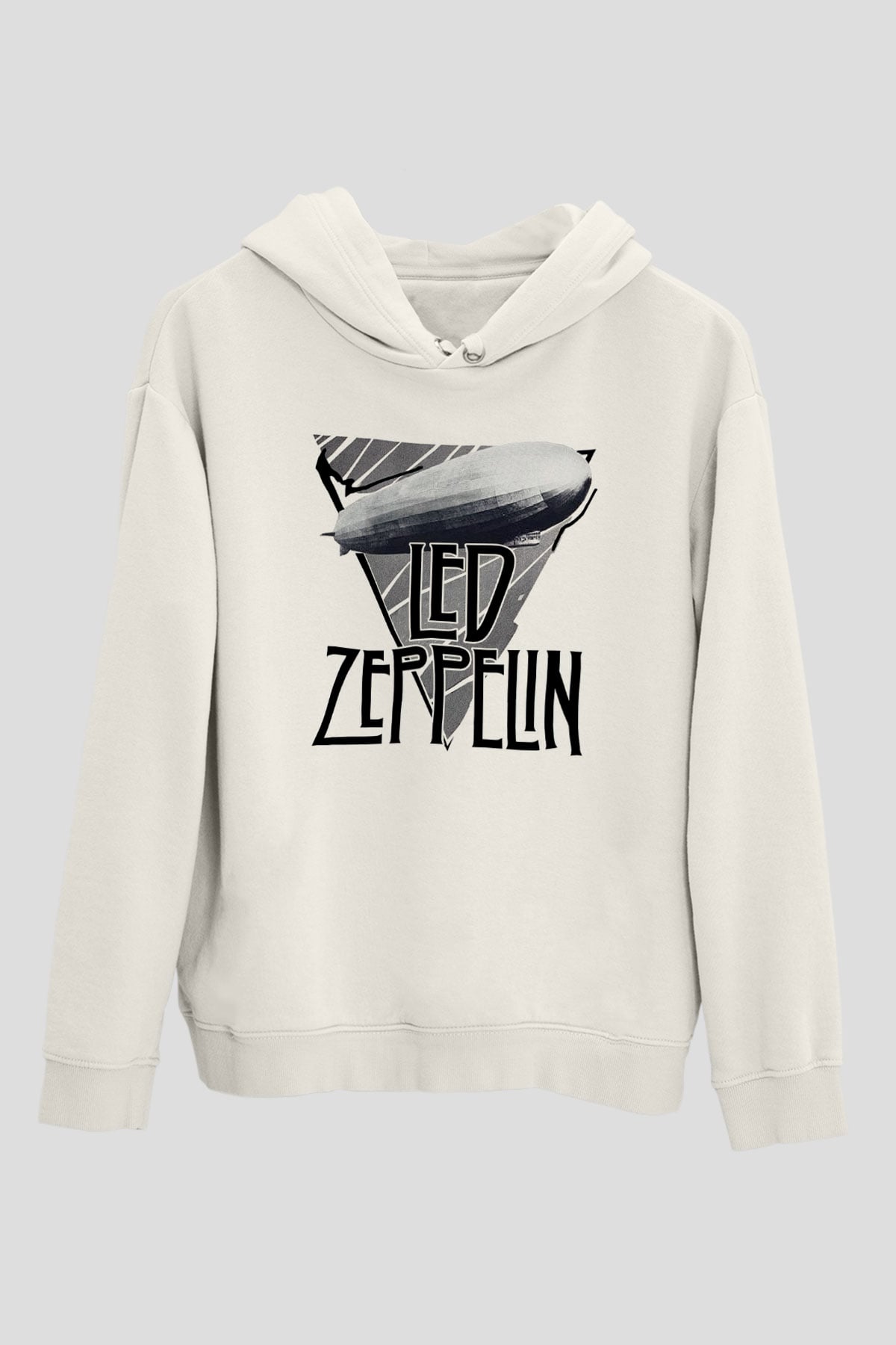 Led Zeppelin Beyaz Unisex Kapşonlu Sweatshirt