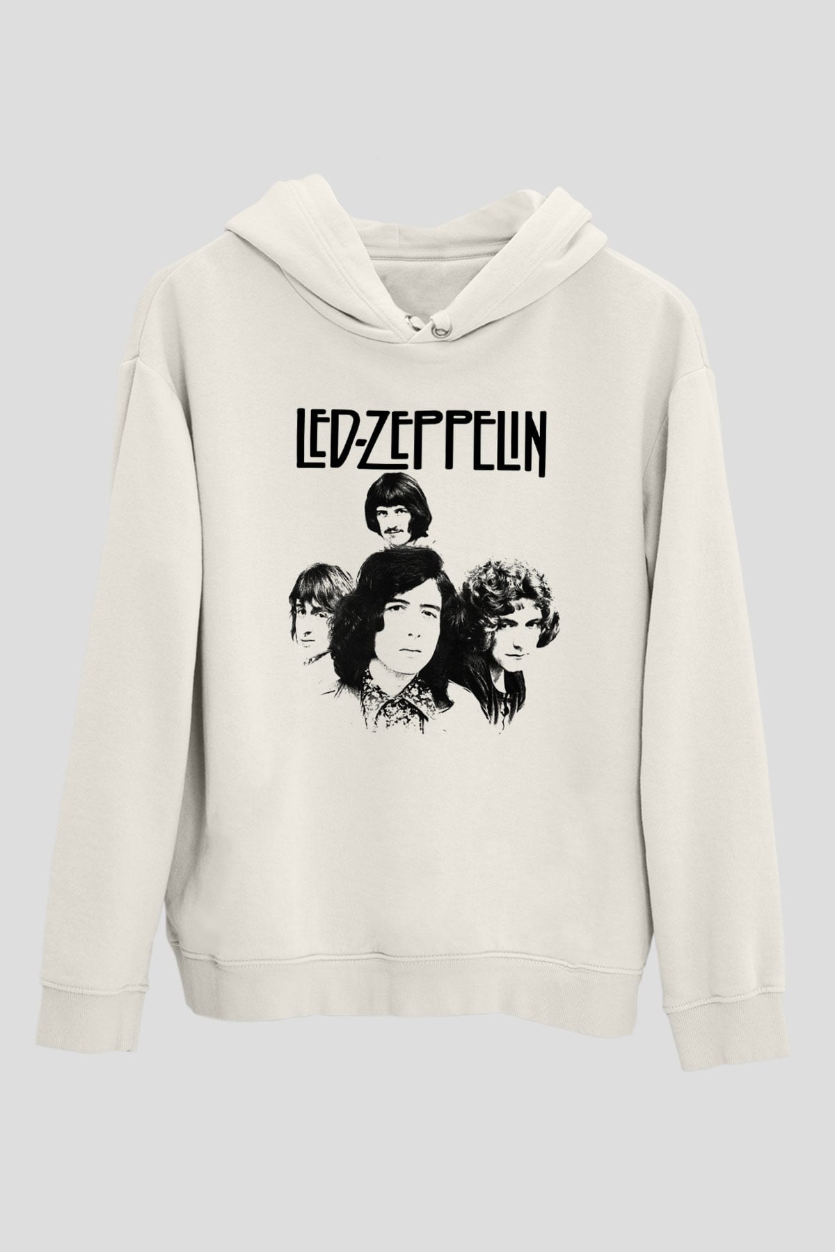 Led Zeppelin Beyaz Unisex Kapşonlu Sweatshirt