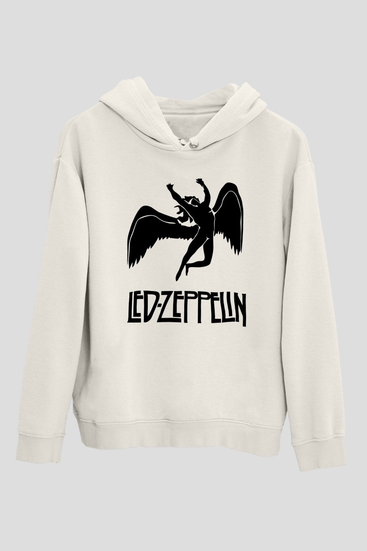 Led Zeppelin Beyaz Unisex Kapşonlu Sweatshirt