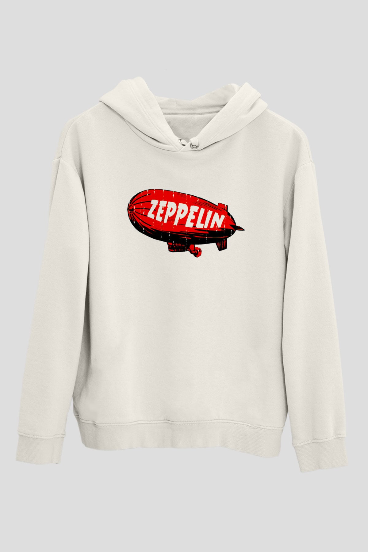 Led Zeppelin Beyaz Unisex Kapüşonlu Sweatshirt