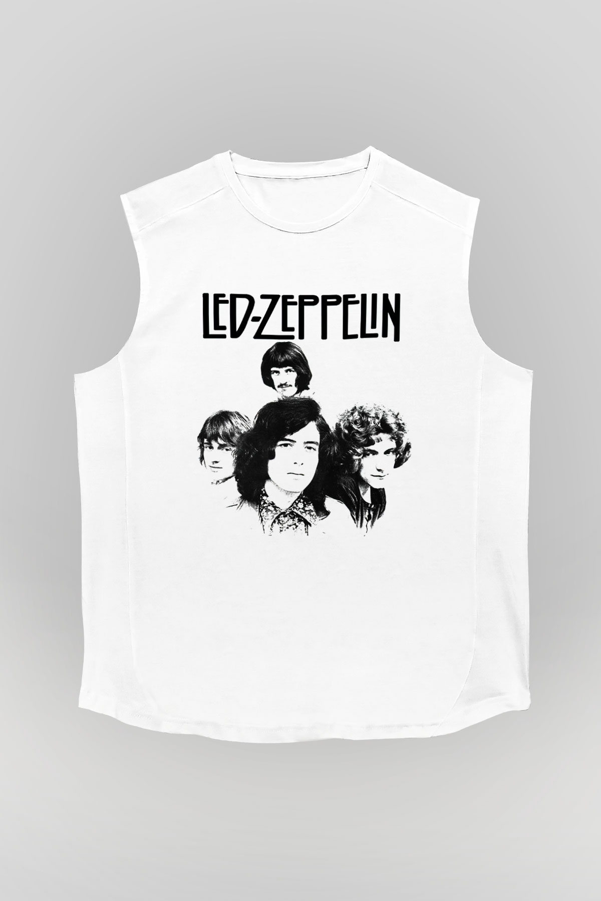 Led Zeppelin Beyaz Unisex Kolsuz Tişört