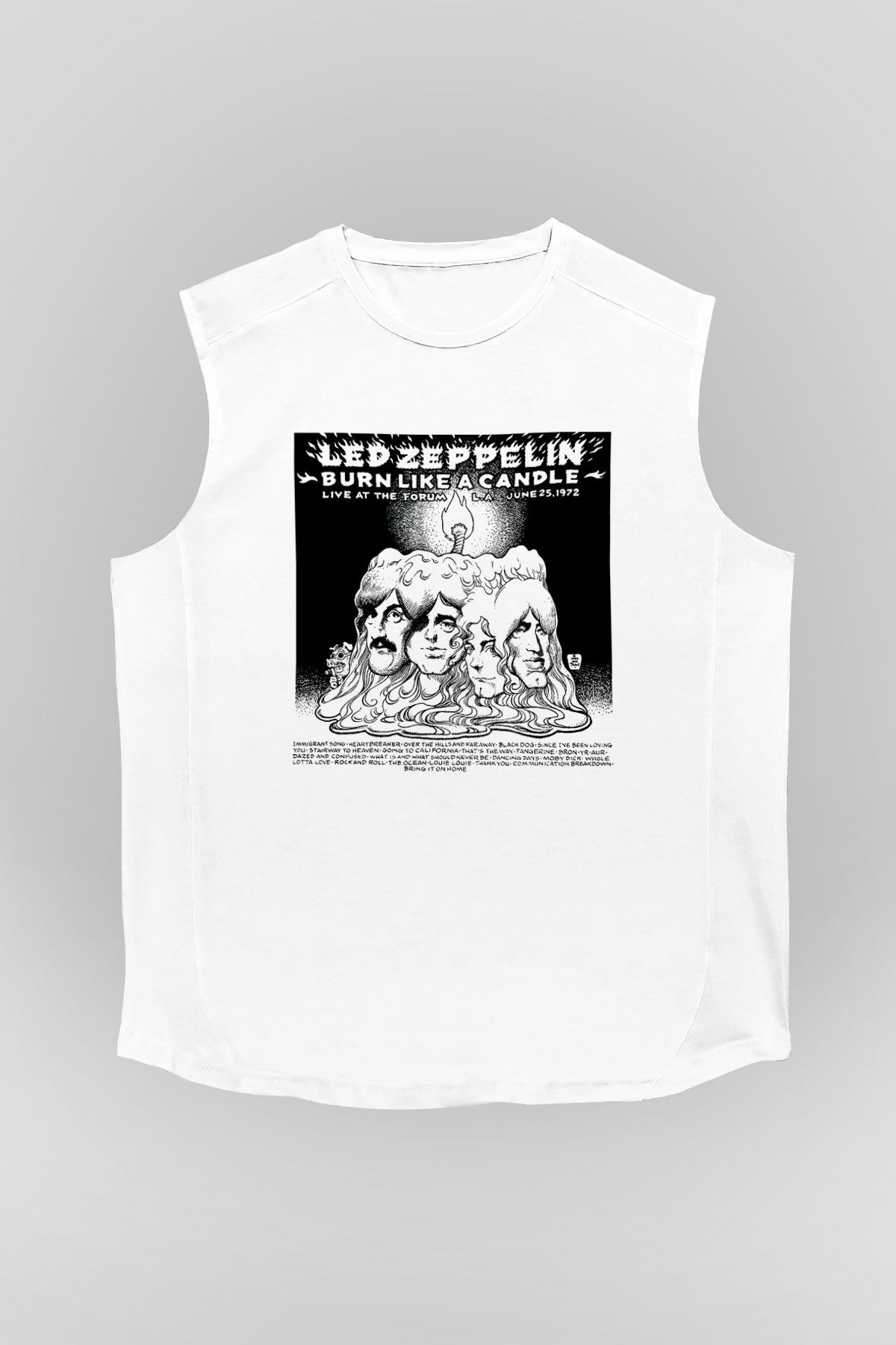 Led Zeppelin Beyaz Unisex Kolsuz Tişört