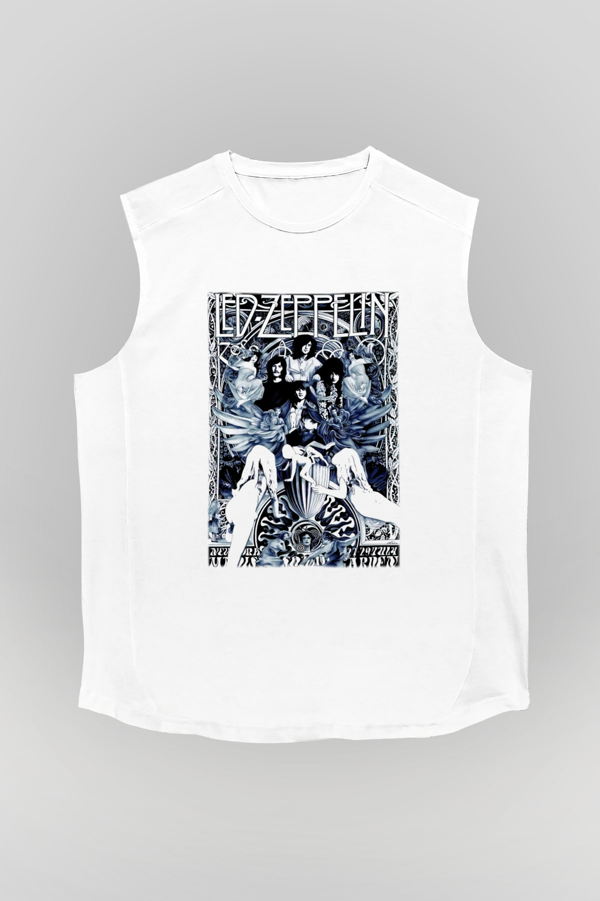 Led Zeppelin Beyaz Unisex Kolsuz Tişört