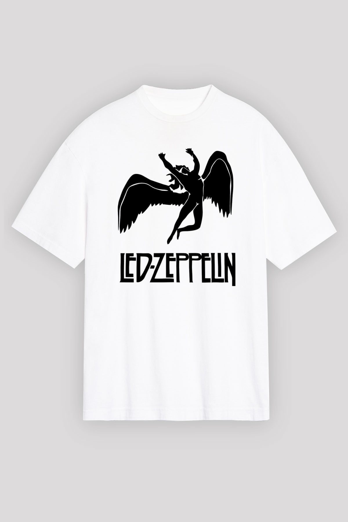 Led Zeppelin Beyaz Unisex Oversize Tişört T-Shirt