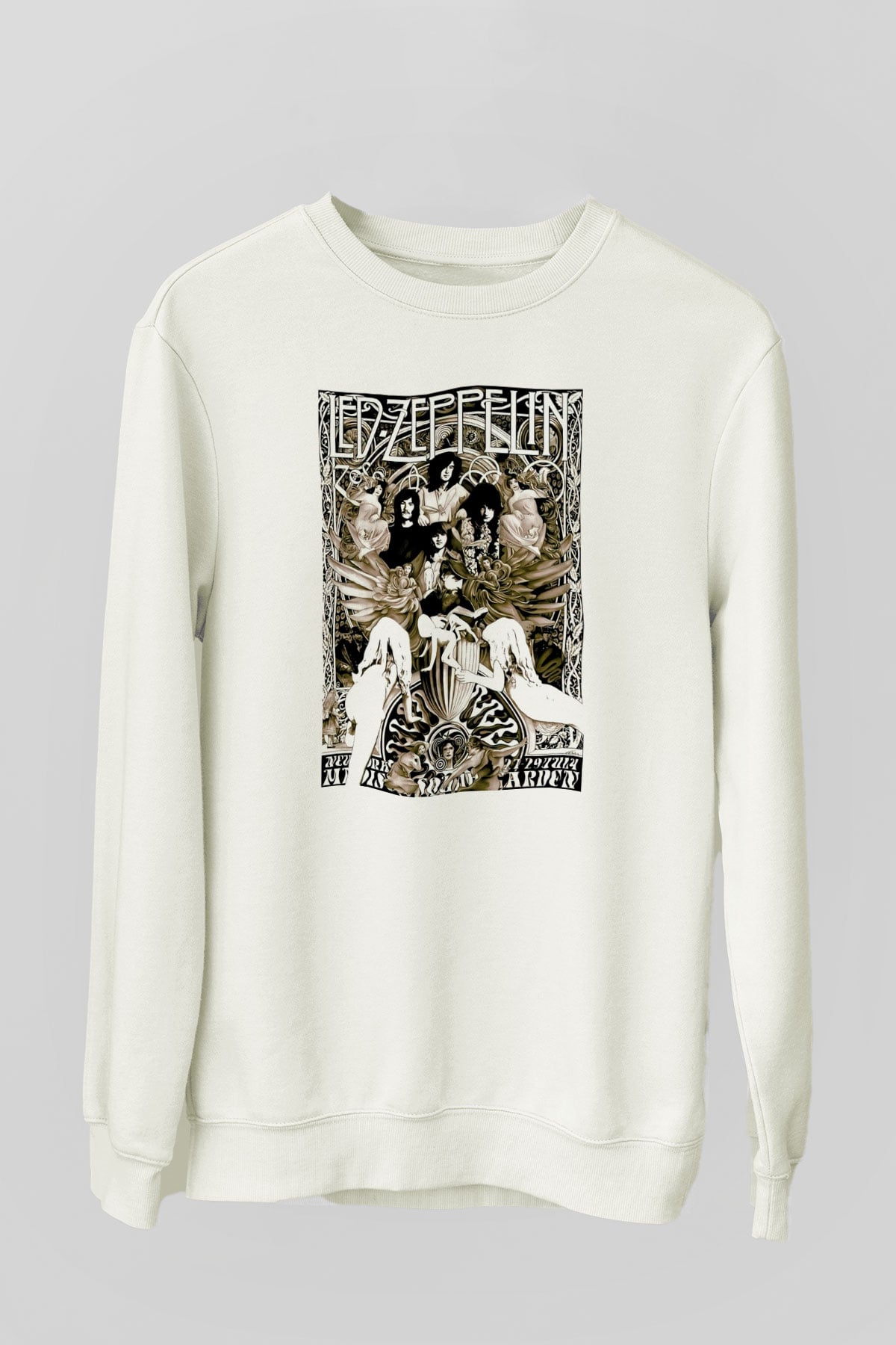 Led Zeppelin Beyaz Unisex Sweatshirt