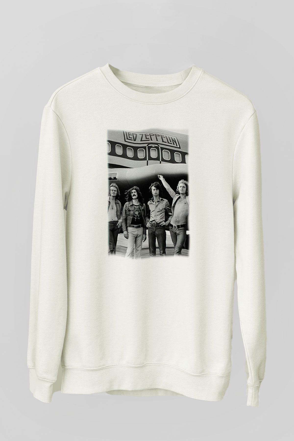 Led Zeppelin Beyaz Unisex Sweatshirt