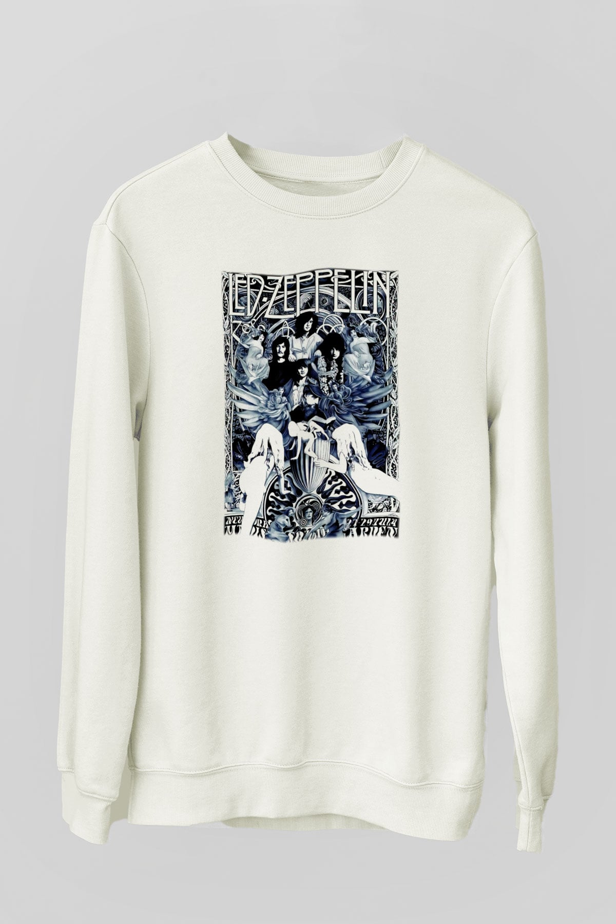 Led Zeppelin Beyaz Unisex Sweatshirt