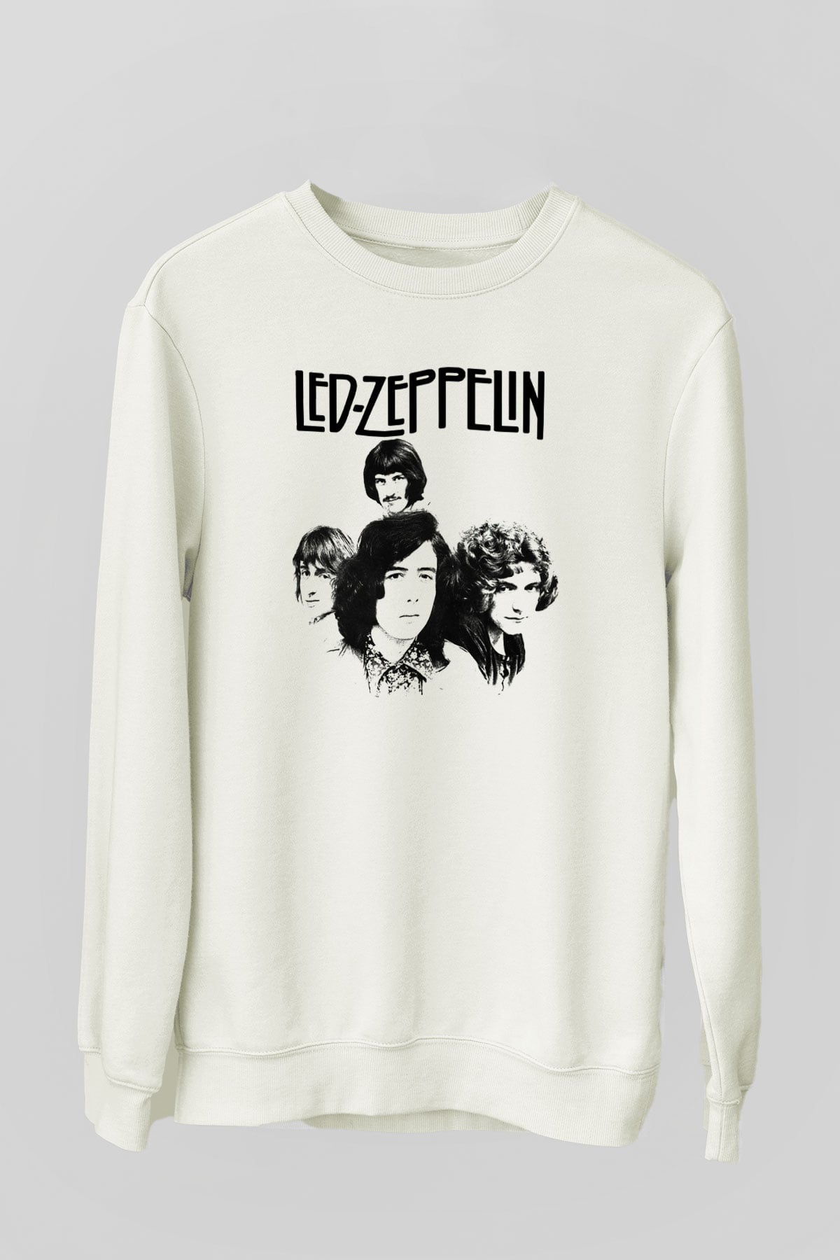 Led Zeppelin Beyaz Unisex Sweatshirt