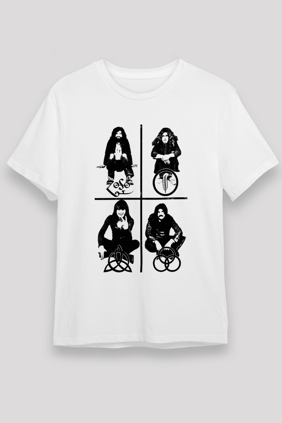 Led Zeppelin Beyaz Unisex Tişört T-Shirt - TişörtFabrikası