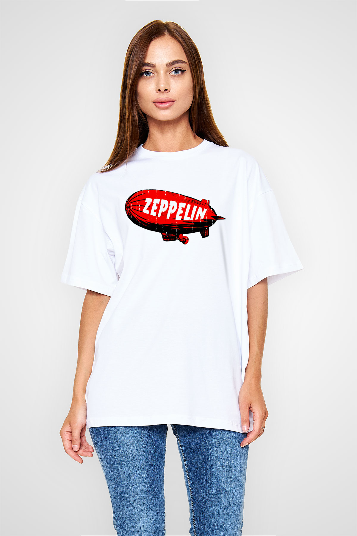 Led Zeppelin Beyaz Unisex Tişört T-Shirt - TişörtFabrikası