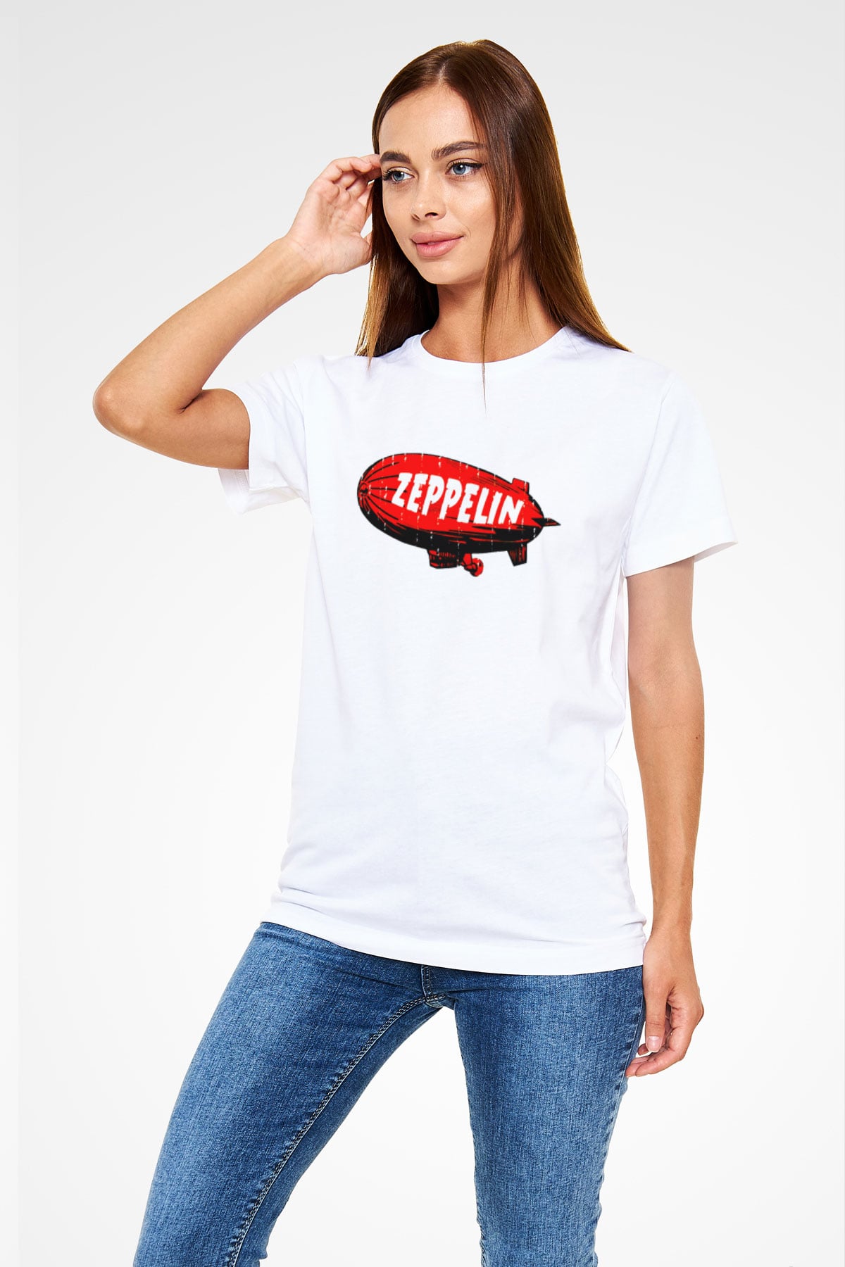 Led Zeppelin Beyaz Unisex Tişört T-Shirt - TişörtFabrikası