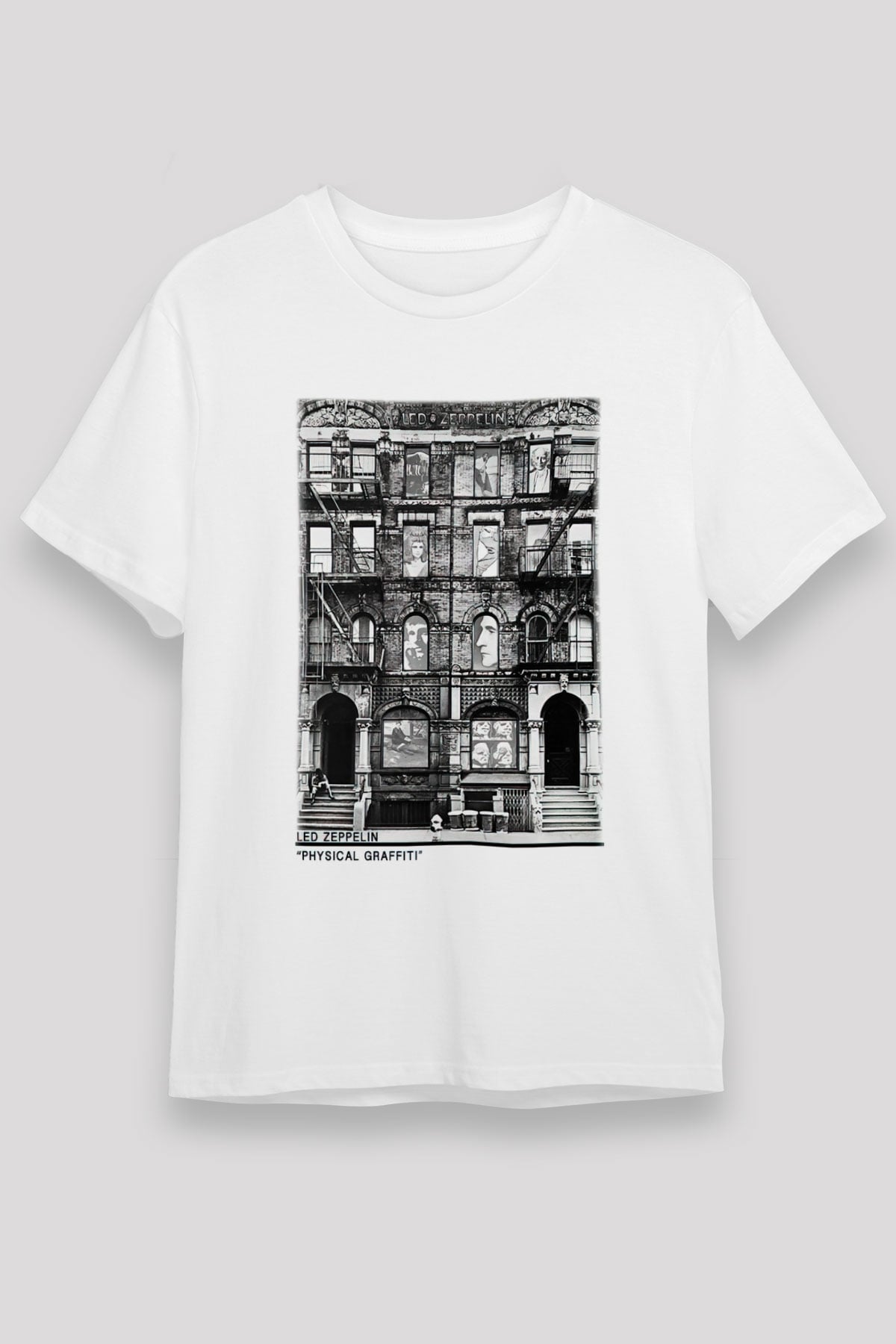 Led Zeppelin Beyaz Unisex Tişört T-Shirt - TişörtFabrikası