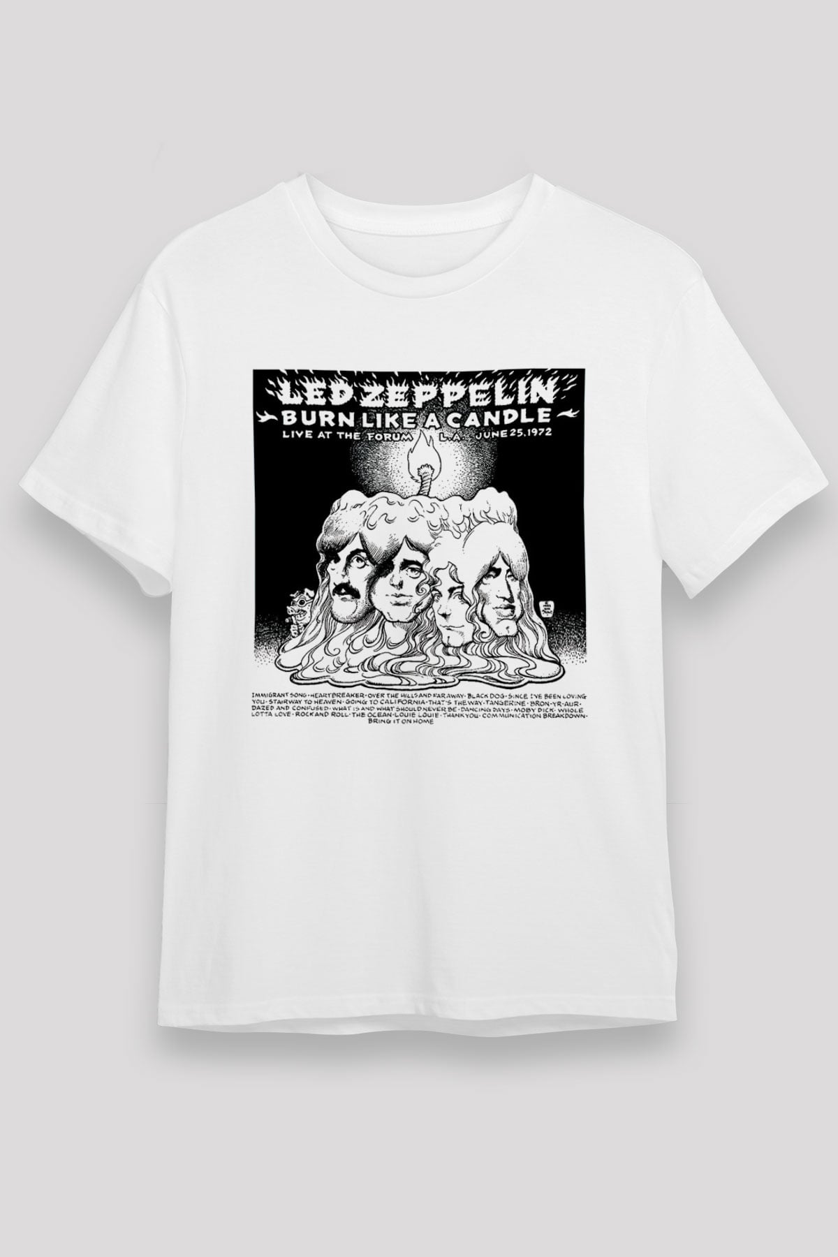 Led Zeppelin Beyaz Unisex Tişört T-Shirt - TişörtFabrikası