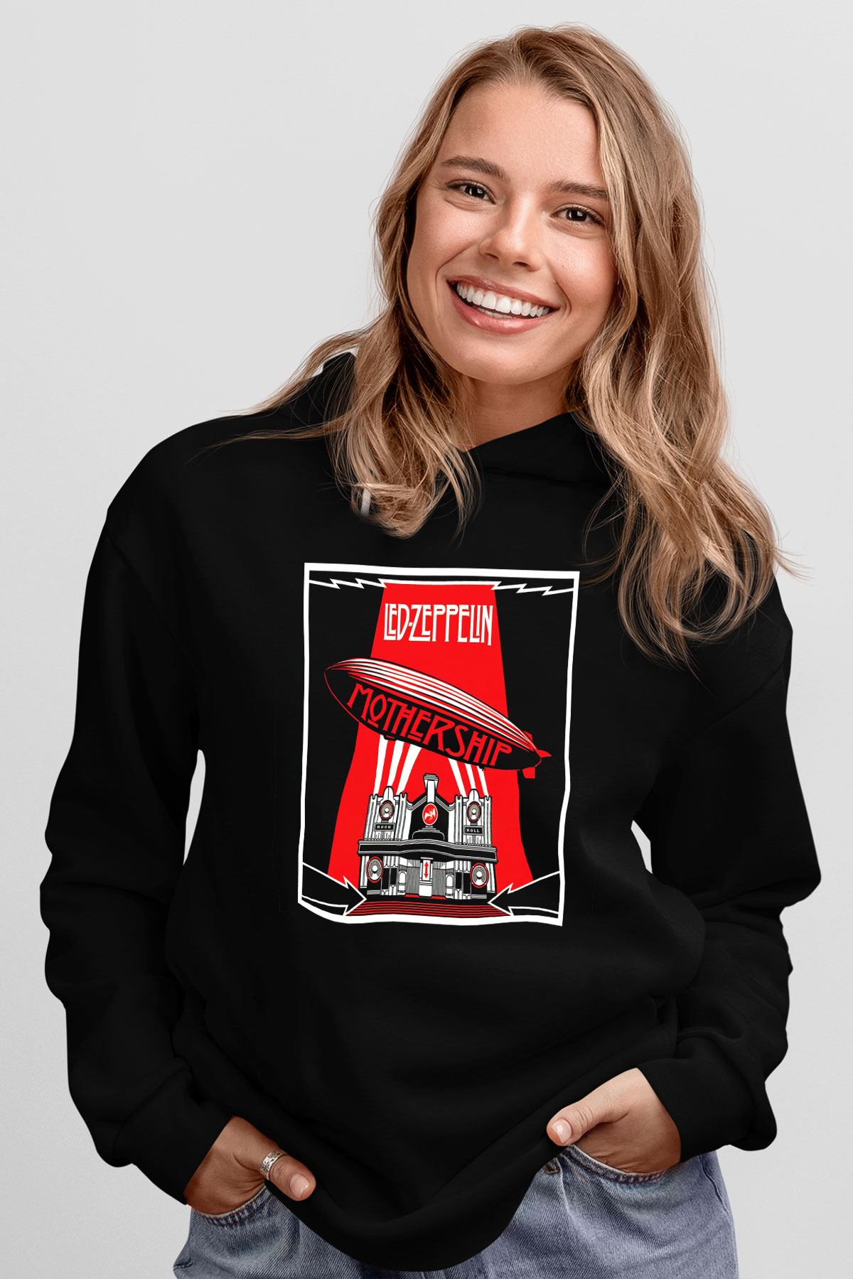 Led Zeppelin Mothership Siyah Unisex Hoodie